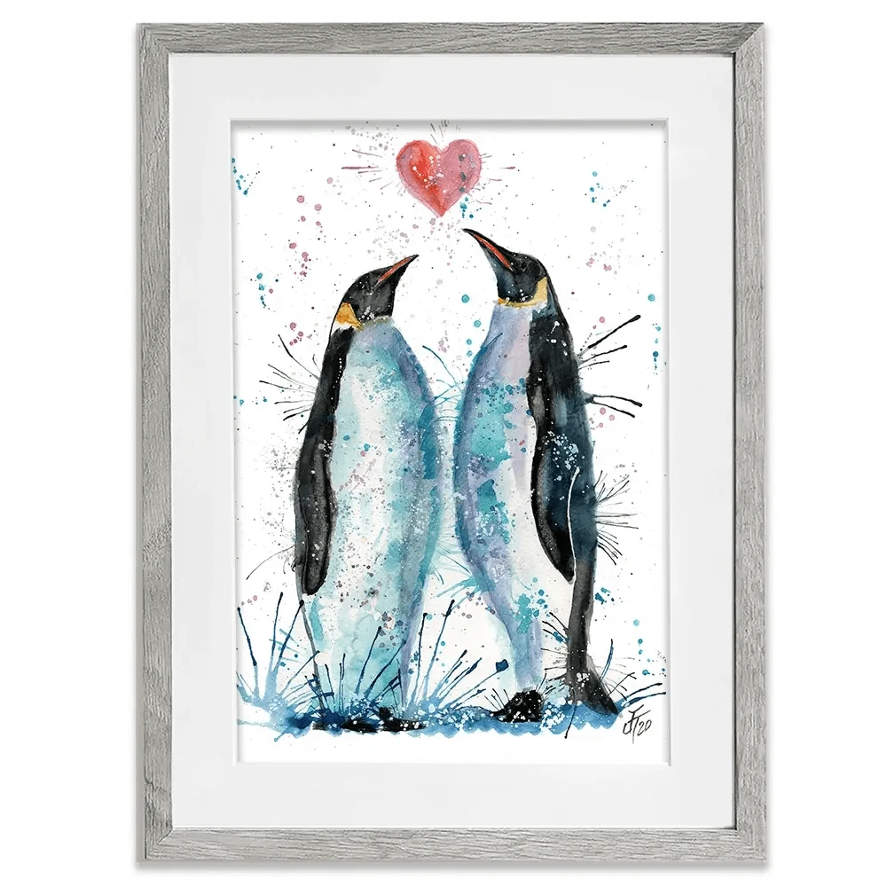 Penguins In Love Framed Art Print Penguins In Love Framed Art Print wall art product Jamie Taylor