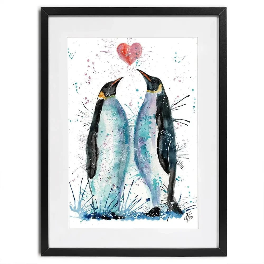 Penguins In Love Framed Art Print Penguins In Love Framed Art Print wall art product Jamie Taylor