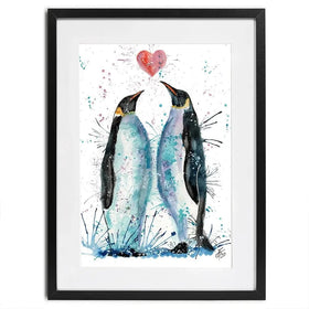 Penguins In Love Framed Art Print Penguins In Love Framed Art Print wall art product Jamie Taylor
