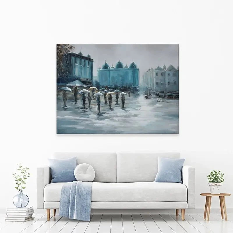 People In The Rain Canvas Print People In The Rain Canvas Print wall art product CHENYU ARTS / Shutterstock