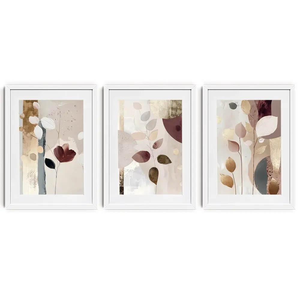 Petal And Clay Framed Art Print Trio Petal And Clay Framed Art Print Trio wall art product Bella Eve