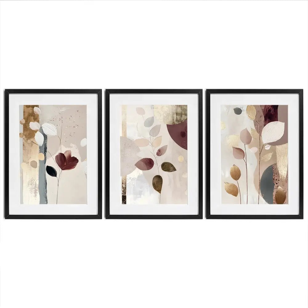 Petal And Clay Framed Art Print Trio Petal And Clay Framed Art Print Trio wall art product Bella Eve