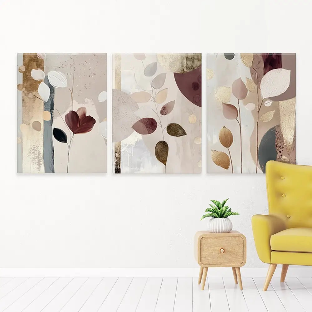 Petal And Clay Trio Canvas Print Petal And Clay Trio Canvas Print wall art product Bella Eve