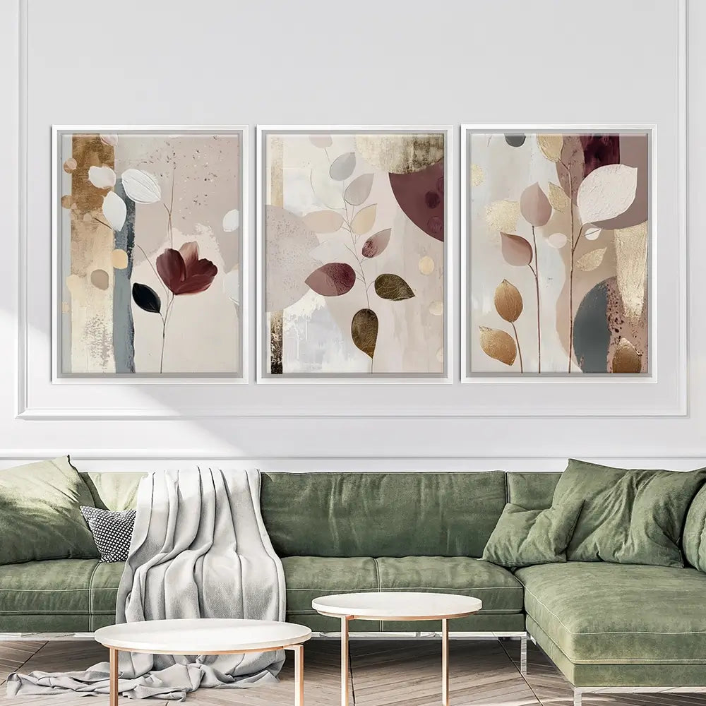 Petal And Clay Trio Canvas Print Petal And Clay Trio Canvas Print wall art product Bella Eve