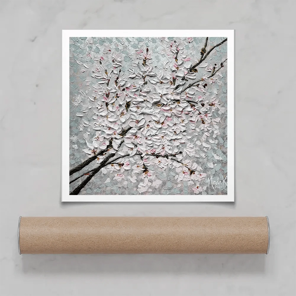 Petals In The Sky Square Art Print Petals In The Sky Square Art Print wall art product Nada Khatib