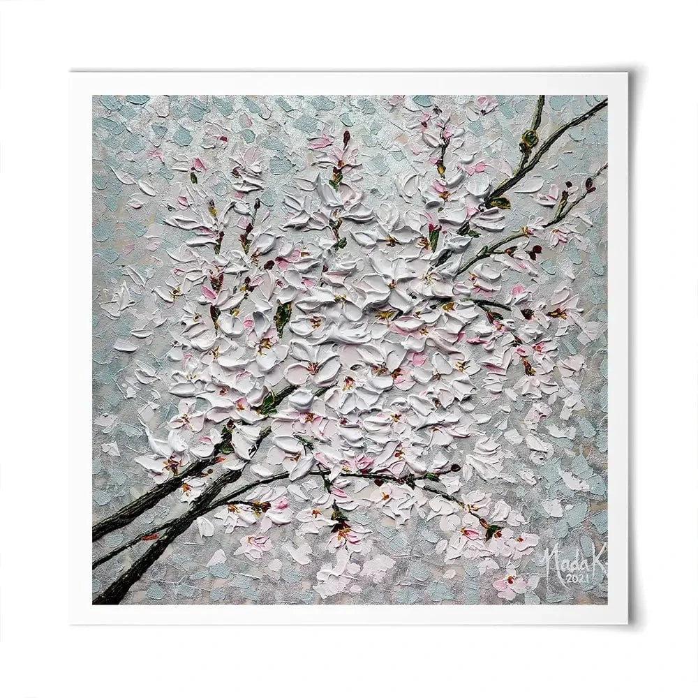 Petals In The Sky Square Art Print Petals In The Sky Square Art Print wall art product Nada Khatib