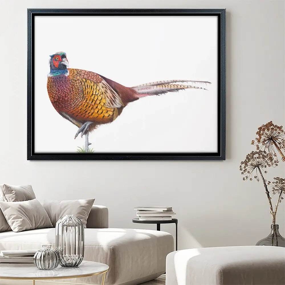 Pheasant On One Foot Canvas Print Pheasant On One Foot Canvas Print wall art product Georgie Turner