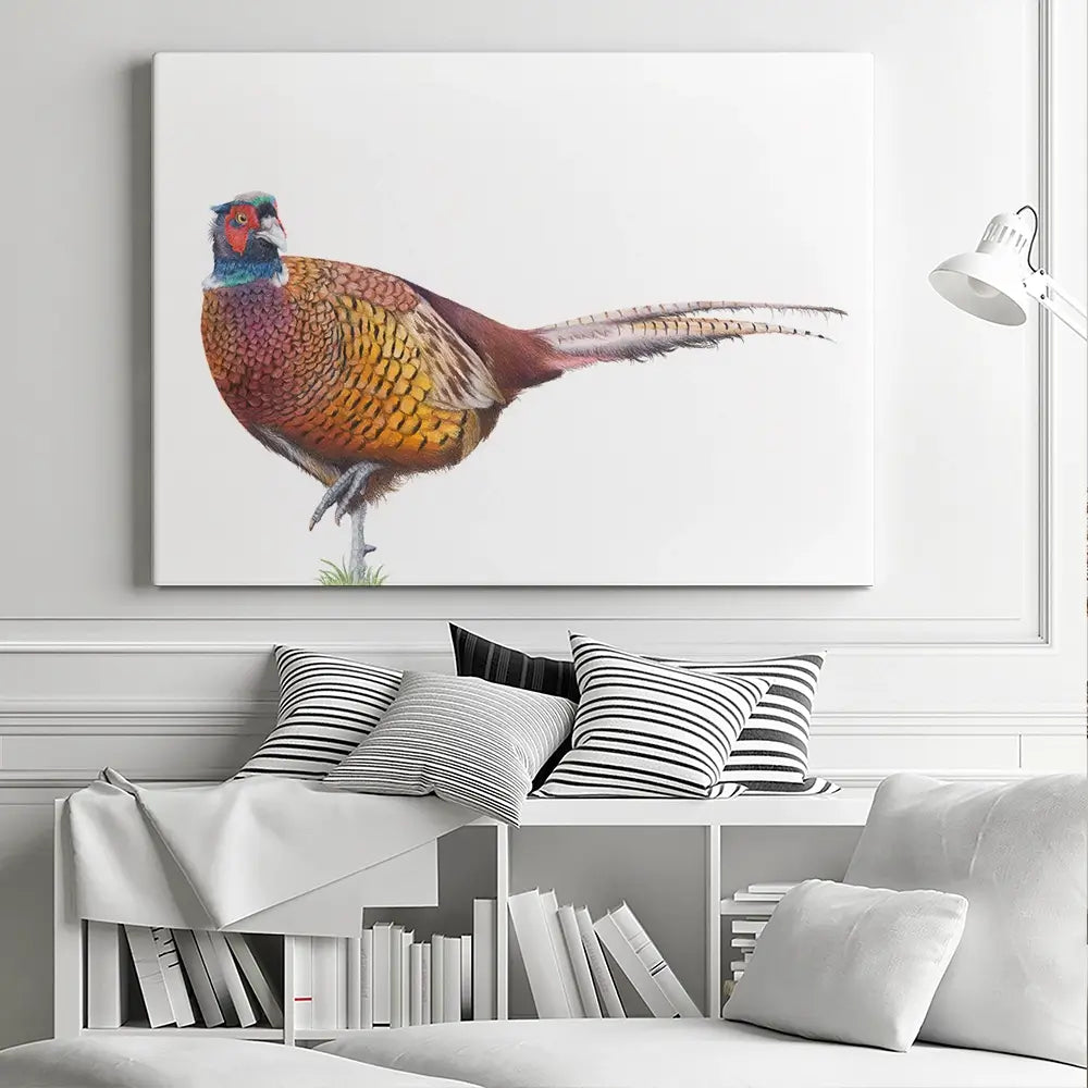 Pheasant On One Foot Canvas Print Pheasant On One Foot Canvas Print wall art product Georgie Turner