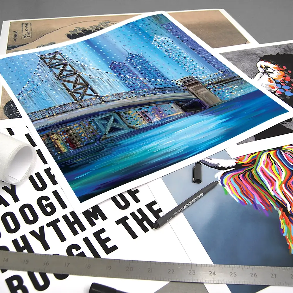 Philadelphia Bridge Square Art Print Philadelphia Bridge Square Art Print wall art product Ekaterina Ermilkina