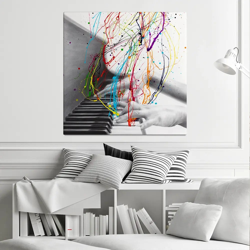 Piano Performance Square Canvas Print Piano Performance Square Canvas Print wall art product Ashvin Harrison