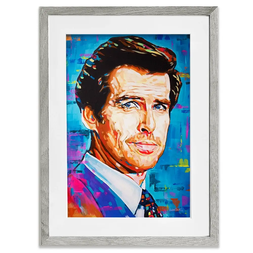 Pierce Brosnan Framed Art Print Pierce Brosnan Framed Art Print wall art product Juliet Stockton