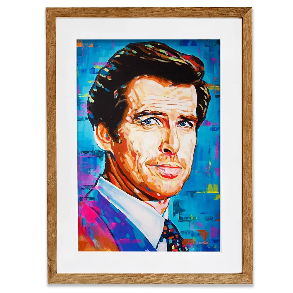 Pierce Brosnan Framed Art Print Pierce Brosnan Framed Art Print wall art product Juliet Stockton