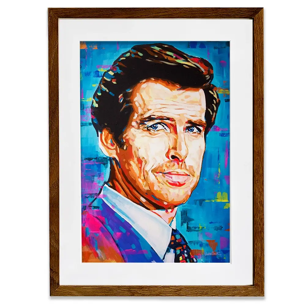 Pierce Brosnan Framed Art Print Pierce Brosnan Framed Art Print wall art product Juliet Stockton