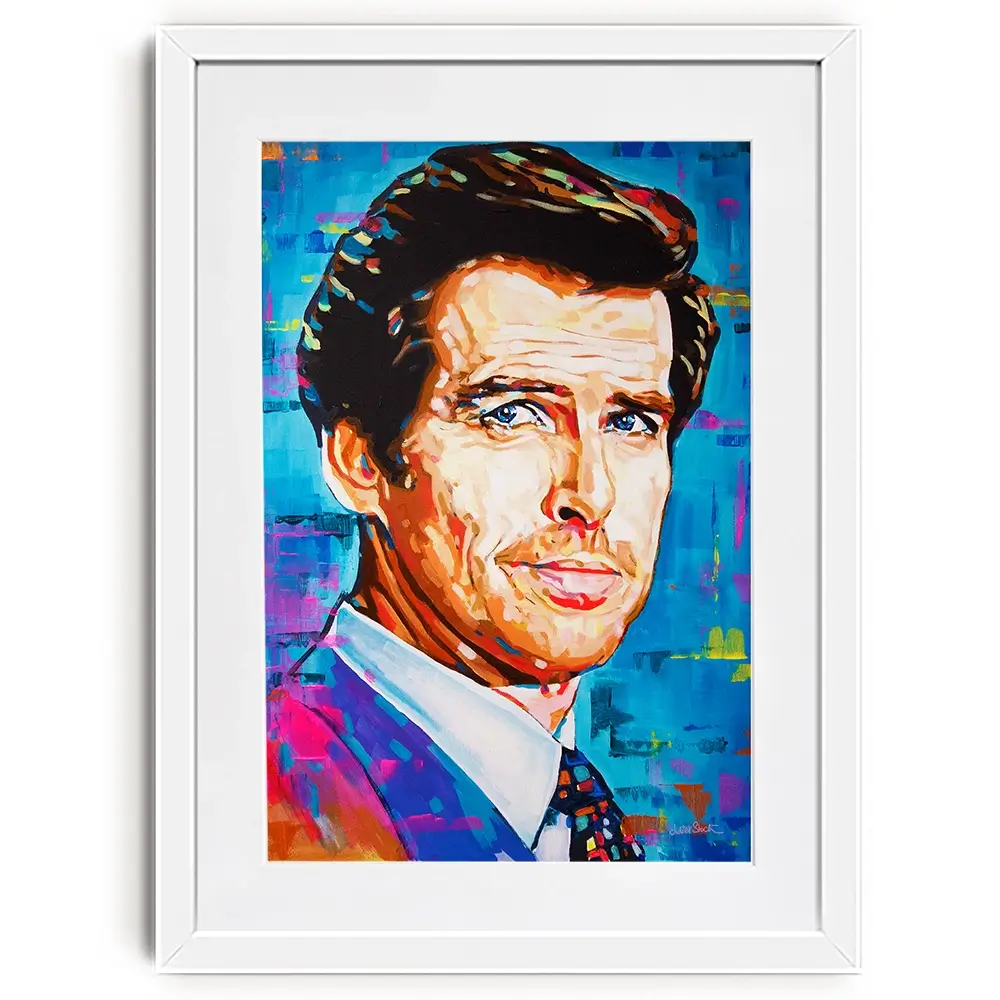 Pierce Brosnan Framed Art Print Pierce Brosnan Framed Art Print wall art product Juliet Stockton