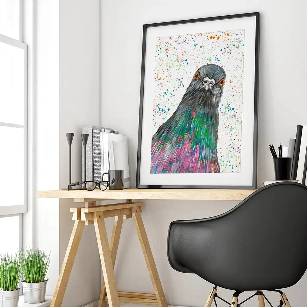 Pigeon Carter Framed Art Print Pigeon Carter Framed Art Print wall art product Emma LC Art