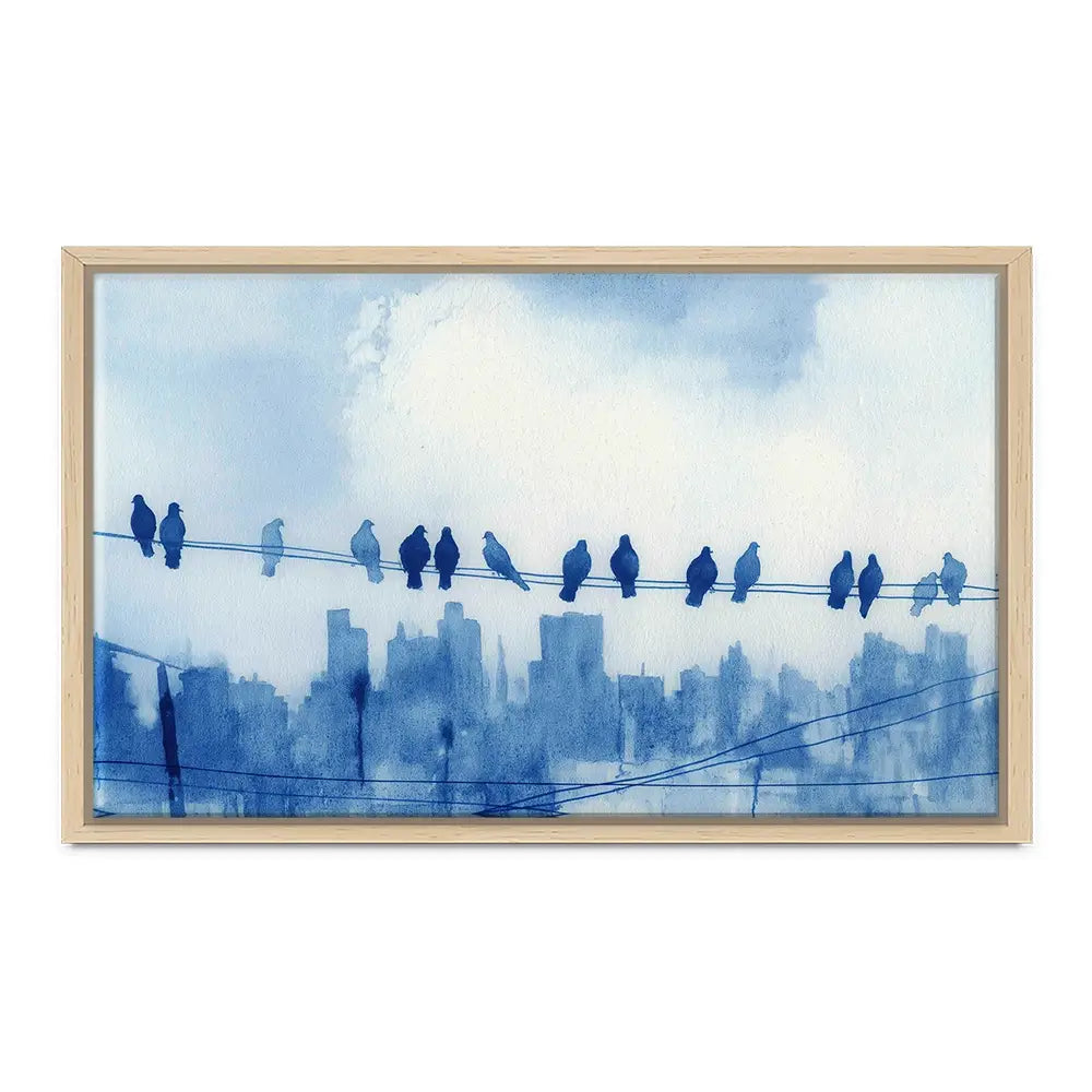 Pigeons Over New York Canvas Print Pigeons Over New York Canvas Print wall art product Chromatic Storm Studio