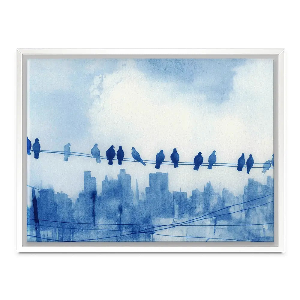 Pigeons Over New York Canvas Print Pigeons Over New York Canvas Print wall art product Chromatic Storm Studio