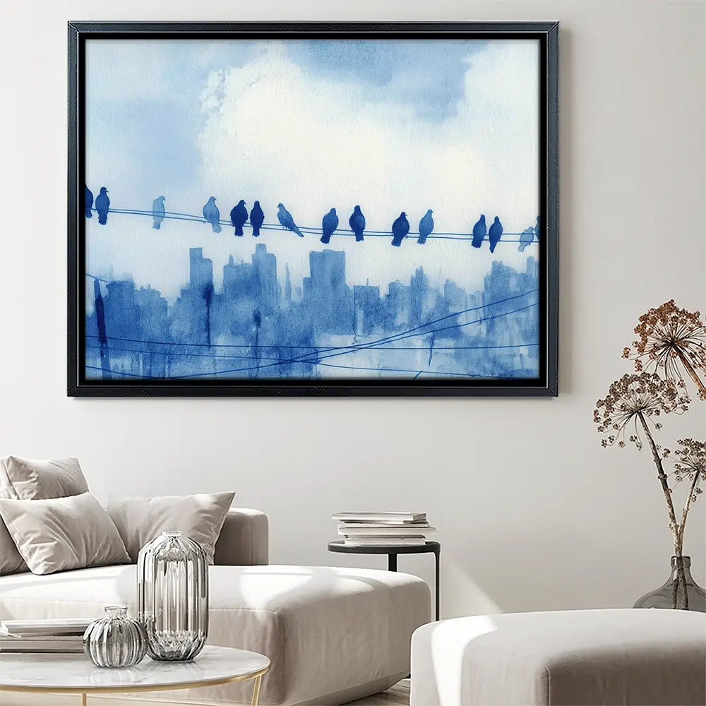 Pigeons Over New York Canvas Print Pigeons Over New York Canvas Print wall art product Chromatic Storm Studio