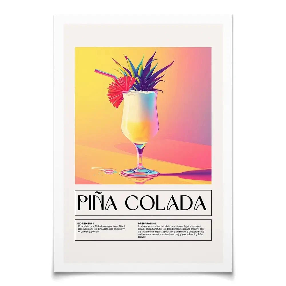 Pina Colada Recipe Art Print Pina Colada Recipe Art Print wall art product Art Print Shop