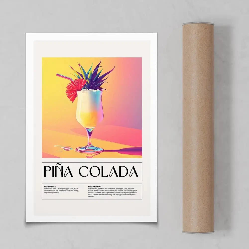 Pina Colada Recipe Art Print Pina Colada Recipe Art Print wall art product Art Print Shop