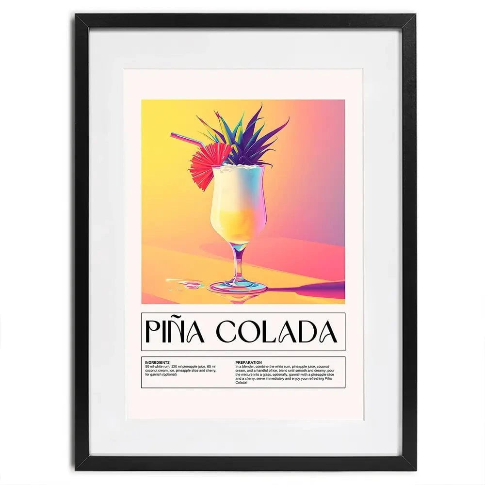 Pina Colada Recipe Framed Art Print Pina Colada Recipe Framed Art Print wall art product Art Print Shop