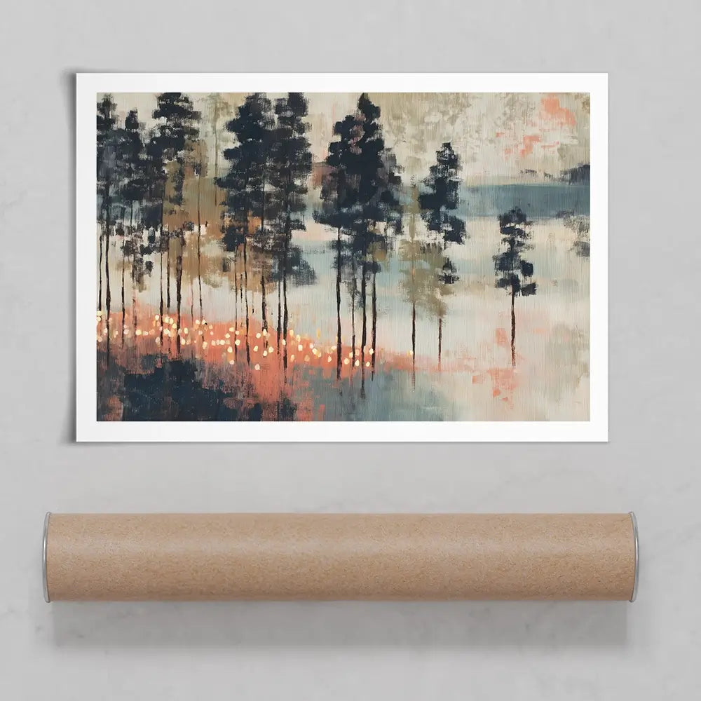 Pine Forest At Twilight Art Print Pine Forest At Twilight Art Print wall art product Chromatic Storm Studio