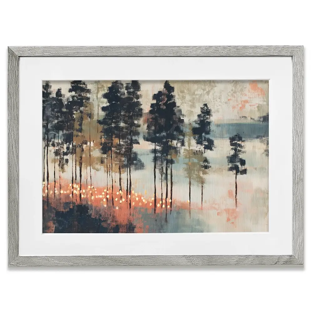 Pine Forest At Twilight Framed Art Print Pine Forest At Twilight Framed Art Print wall art product Chromatic Storm Studio