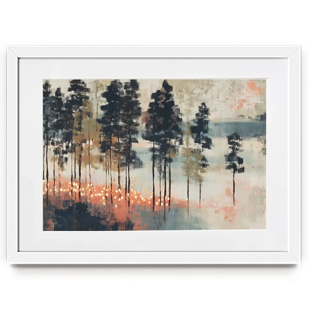 Pine Forest At Twilight Framed Art Print Pine Forest At Twilight Framed Art Print wall art product Chromatic Storm Studio