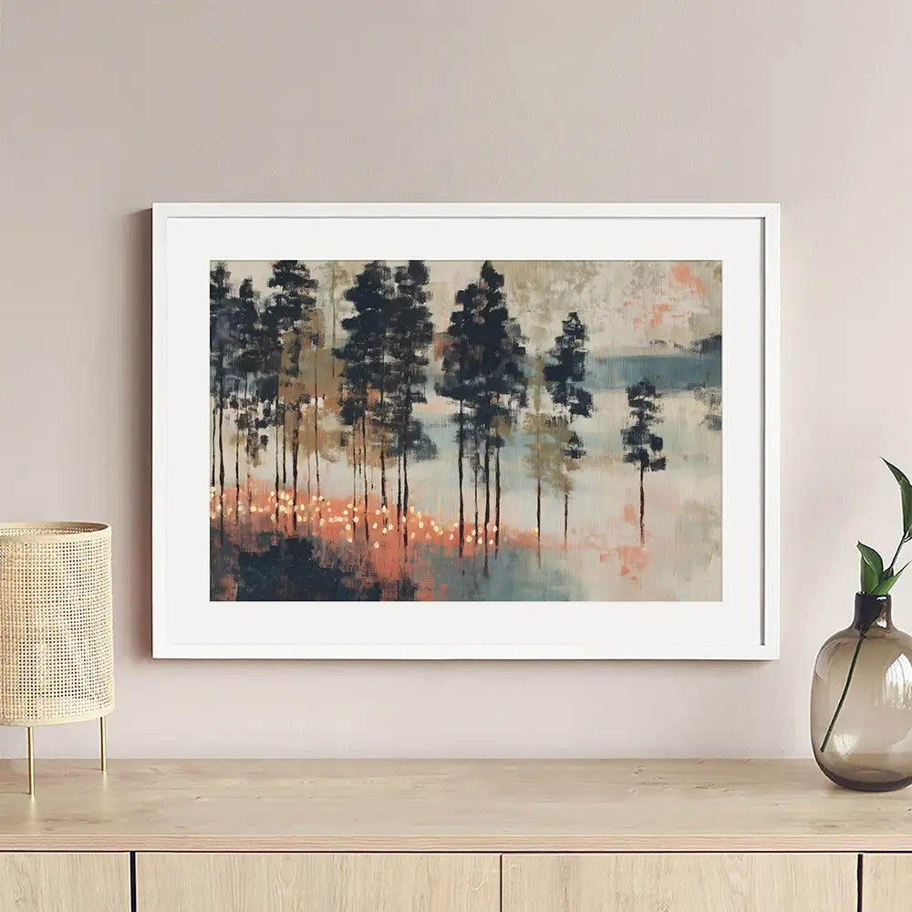 Pine Forest At Twilight Framed Art Print Pine Forest At Twilight Framed Art Print wall art product Chromatic Storm Studio