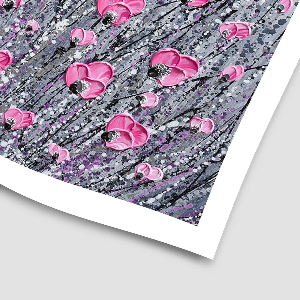 Pink And Grey Flowers Square Art Print Pink And Grey Flowers Square Art Print wall art product Olga Tkachyk
