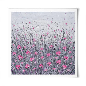 Pink And Grey Flowers Square Art Print Pink And Grey Flowers Square Art Print wall art product Olga Tkachyk