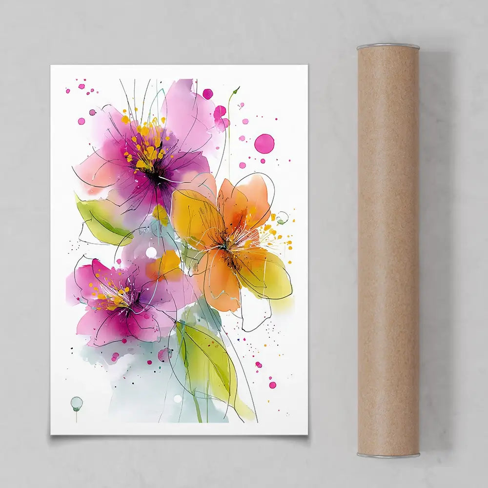 Pink And Peach Flowers Art Print Pink And Peach Flowers Art Print wall art product David Alexander Elder