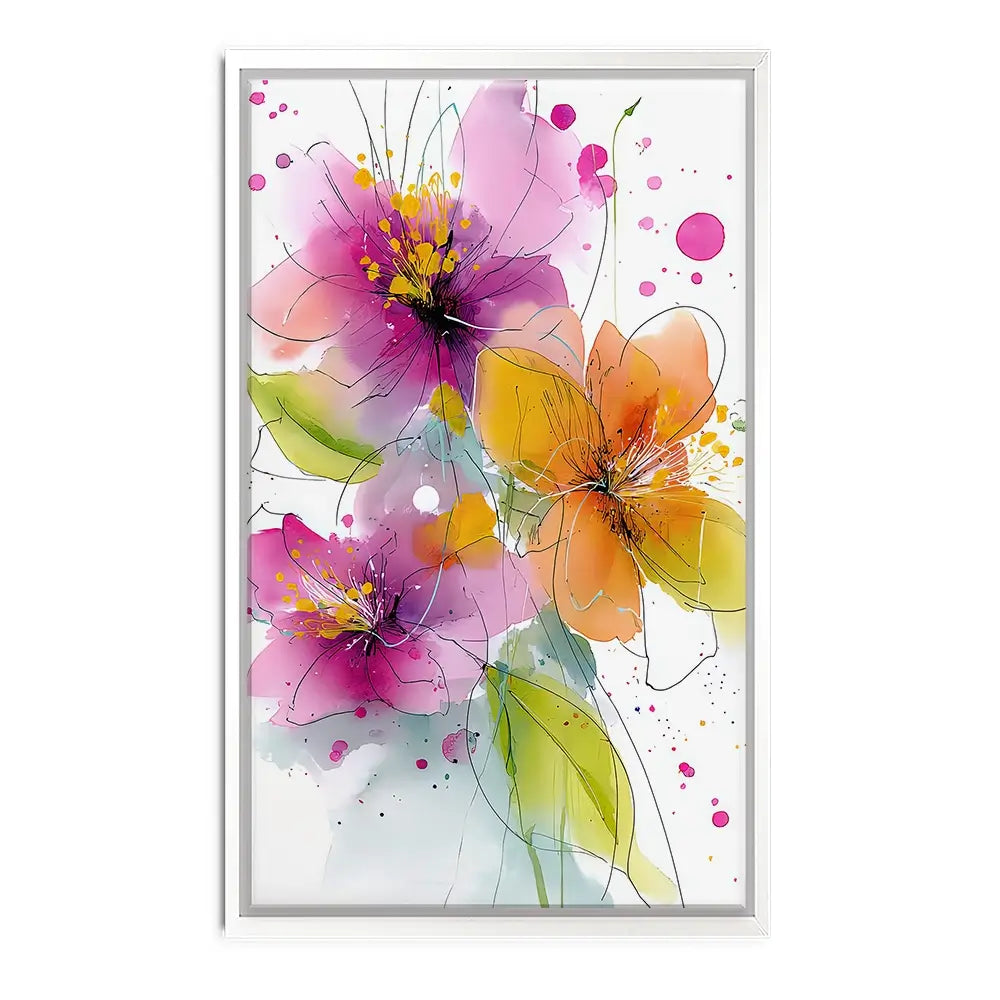 Pink And Peach Flowers Canvas Print Pink And Peach Flowers Canvas Print wall art product David Alexander Elder