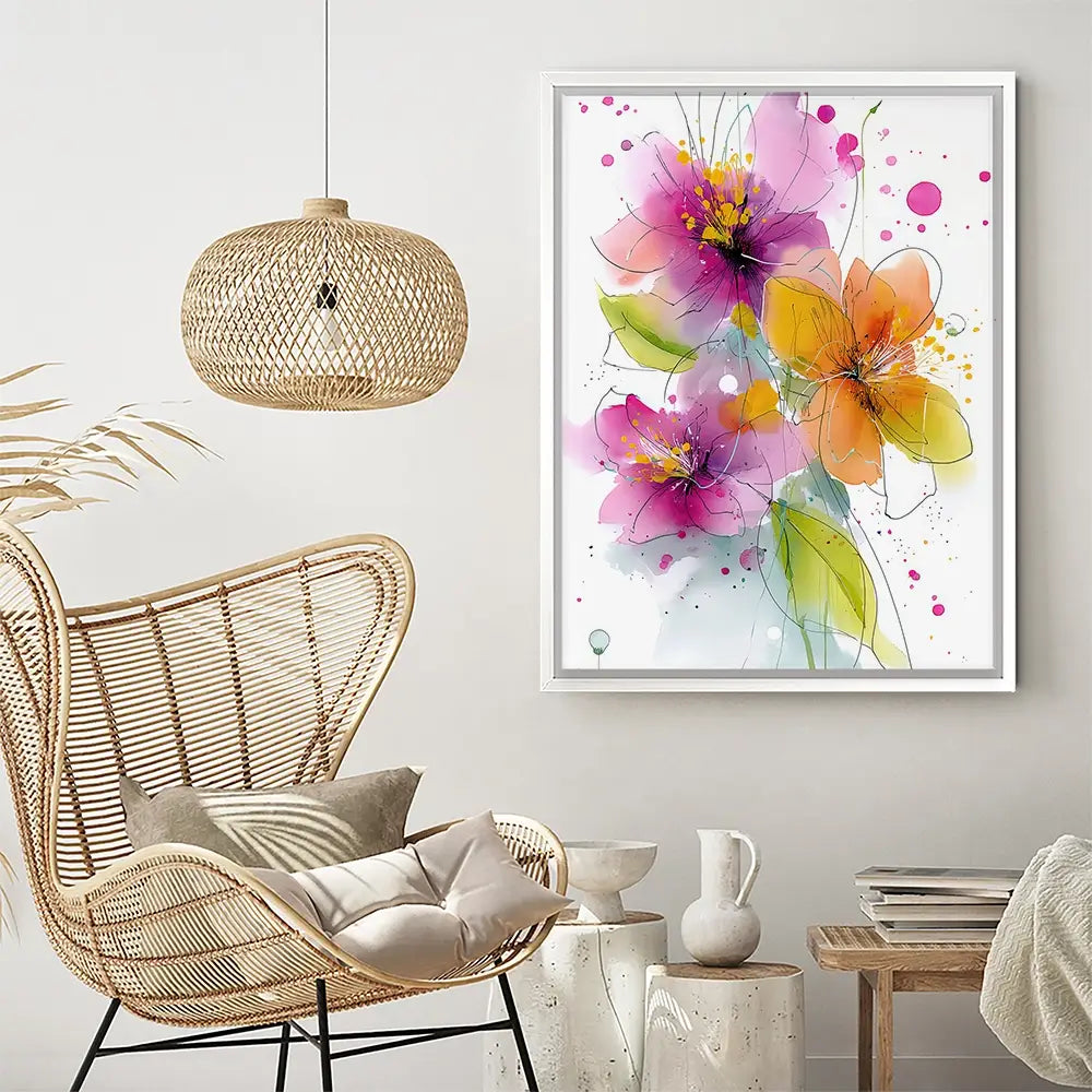 Pink And Peach Flowers Canvas Print Pink And Peach Flowers Canvas Print wall art product David Alexander Elder