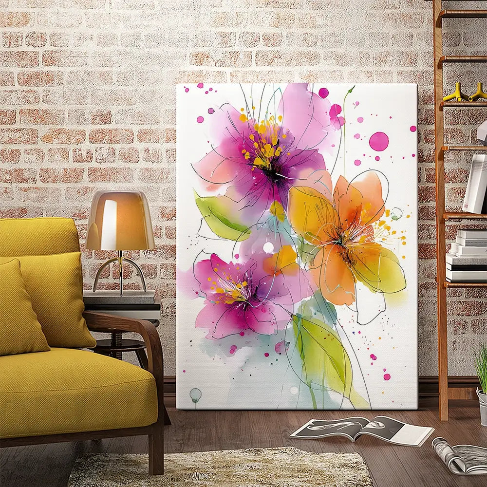 Pink And Peach Flowers Canvas Print Pink And Peach Flowers Canvas Print wall art product David Alexander Elder