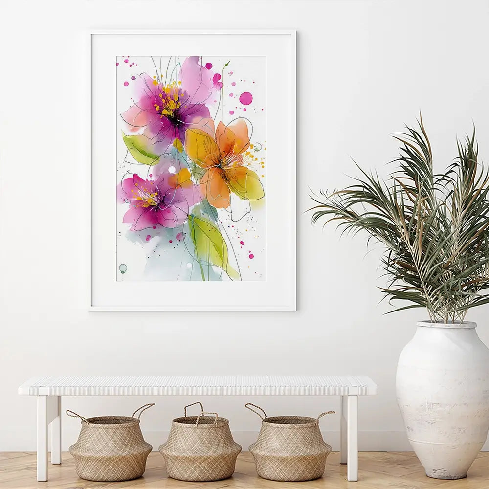 Pink And Peach Flowers Framed Art Print Pink And Peach Flowers Framed Art Print wall art product David Alexander Elder
