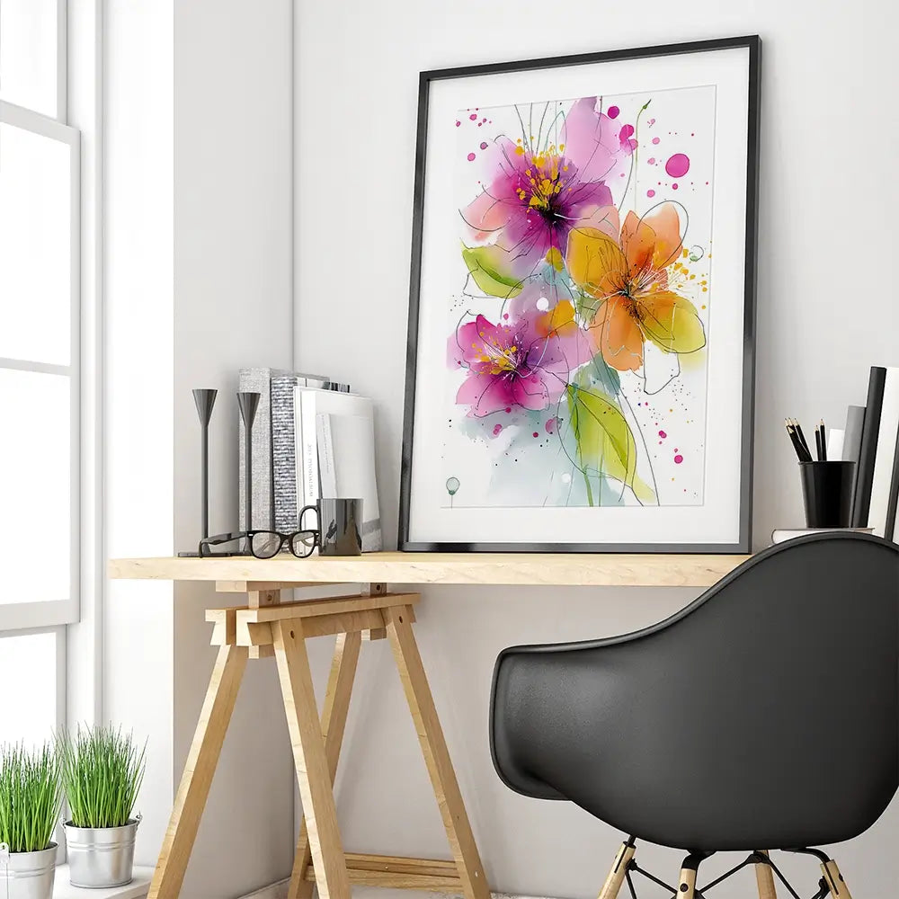 Pink And Peach Flowers Framed Art Print Pink And Peach Flowers Framed Art Print wall art product David Alexander Elder