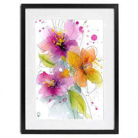 Pink And Peach Flowers Framed Art Print Pink And Peach Flowers Framed Art Print wall art product David Alexander Elder