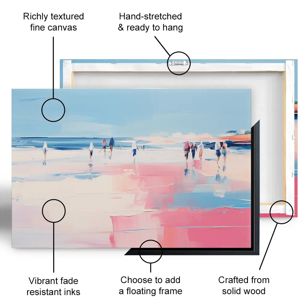 Pink Beach Oversized Canvas Print Pink Beach Oversized Canvas Print wall art product Arlington Prints - Independent