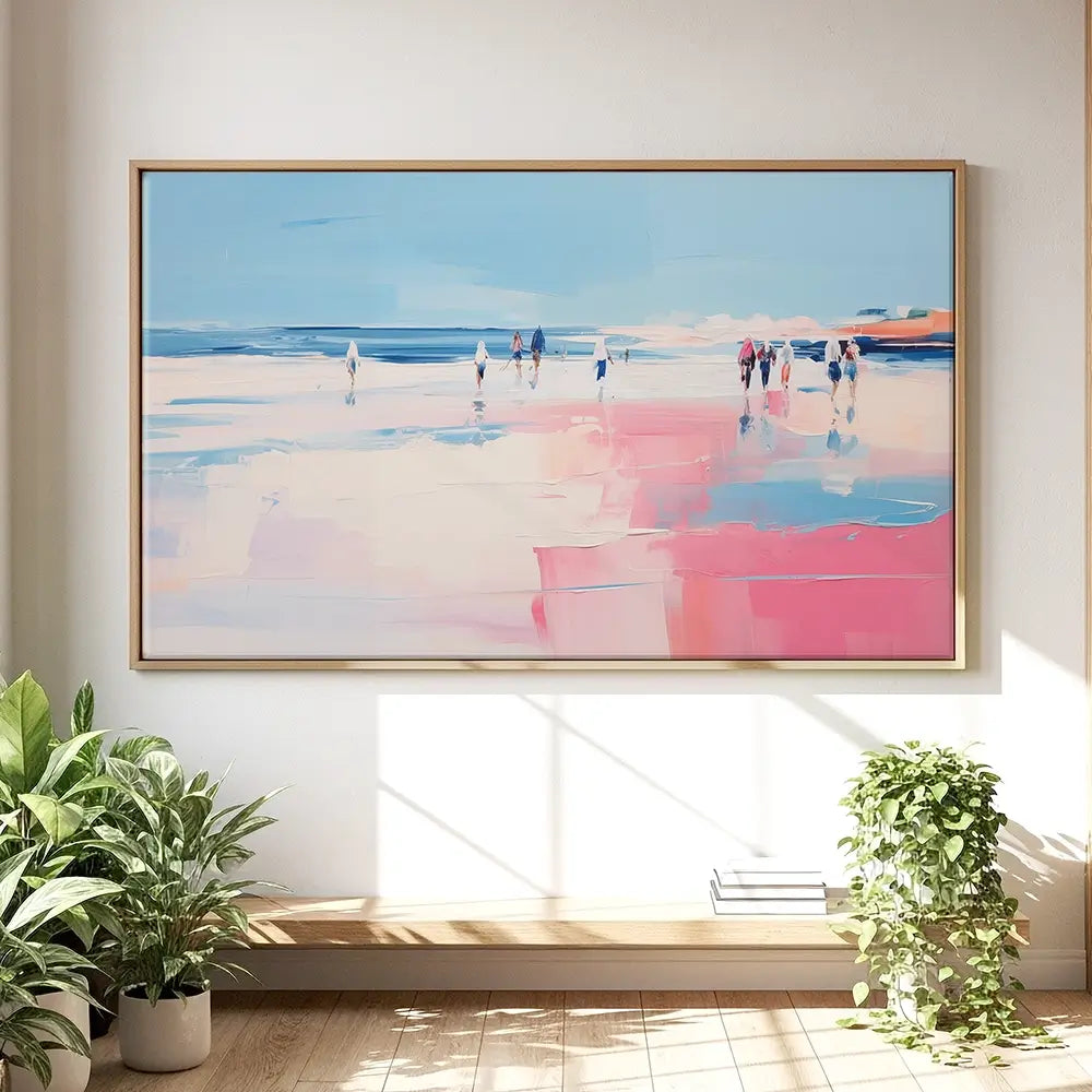 Pink Beach Oversized Canvas Print Pink Beach Oversized Canvas Print wall art product Arlington Prints - Independent