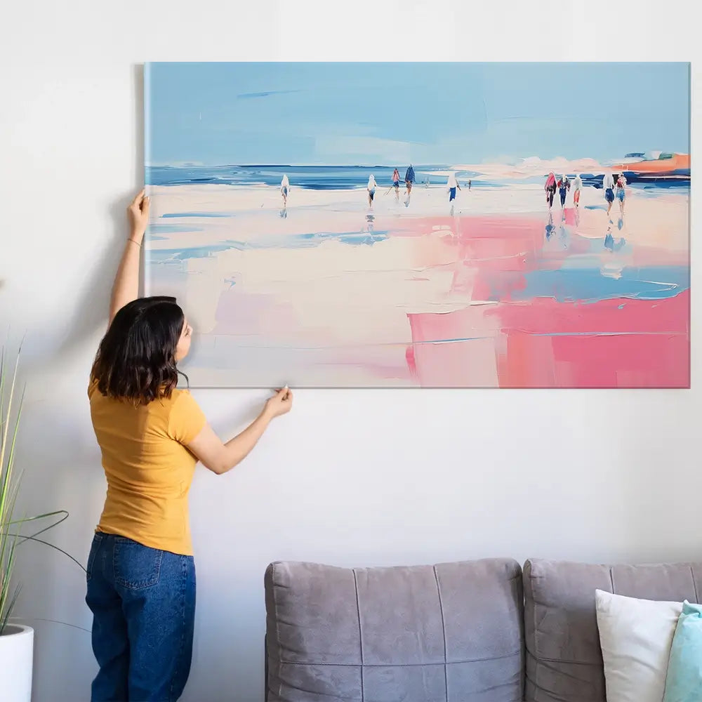 Pink Beach Oversized Canvas Print Pink Beach Oversized Canvas Print wall art product Arlington Prints - Independent