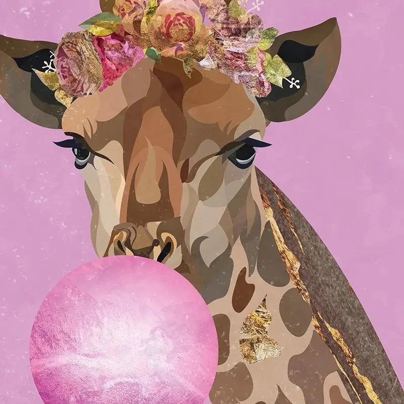 Pink Bubblegum Giraffe Framed Art Print Pink Bubblegum Giraffe Framed Art Print wall art product Sarah Manovski