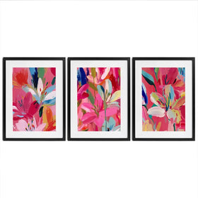 Pink Buzz Framed Art Print Trio Pink Buzz Framed Art Print Trio wall art product IAmHomeStudio