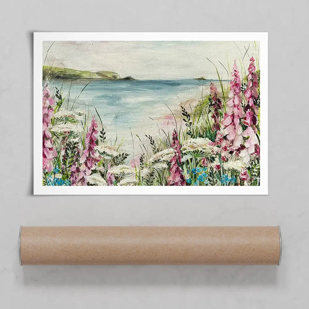 Pink Coastal Flowers 2 Art Print Pink Coastal Flowers 2 Art Print wall art product Nicola Jane Rowles