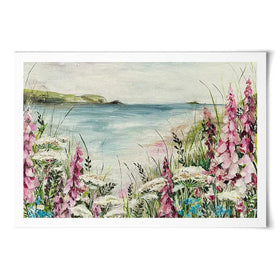 Pink Coastal Flowers 2 Art Print Pink Coastal Flowers 2 Art Print wall art product Nicola Jane Rowles