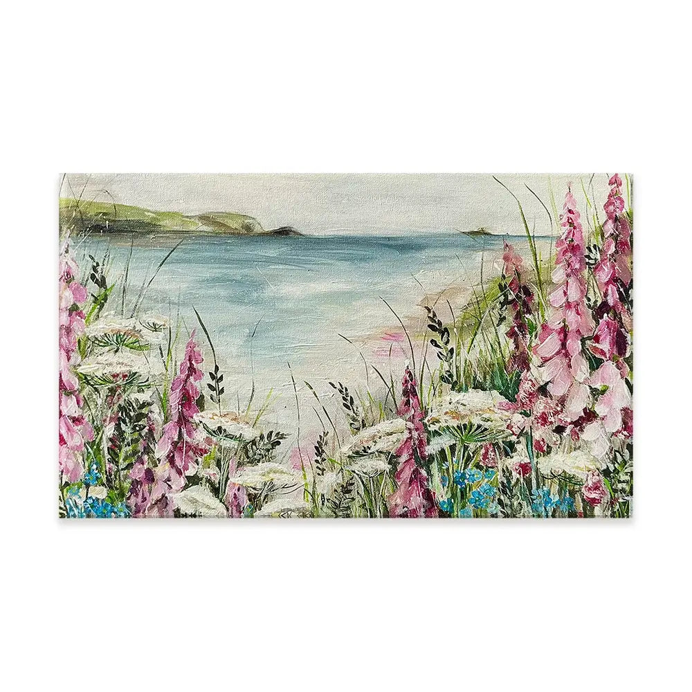 Pink Coastal Flowers 2 Canvas Print Pink Coastal Flowers 2 Canvas Print wall art product Nicola Jane Rowles