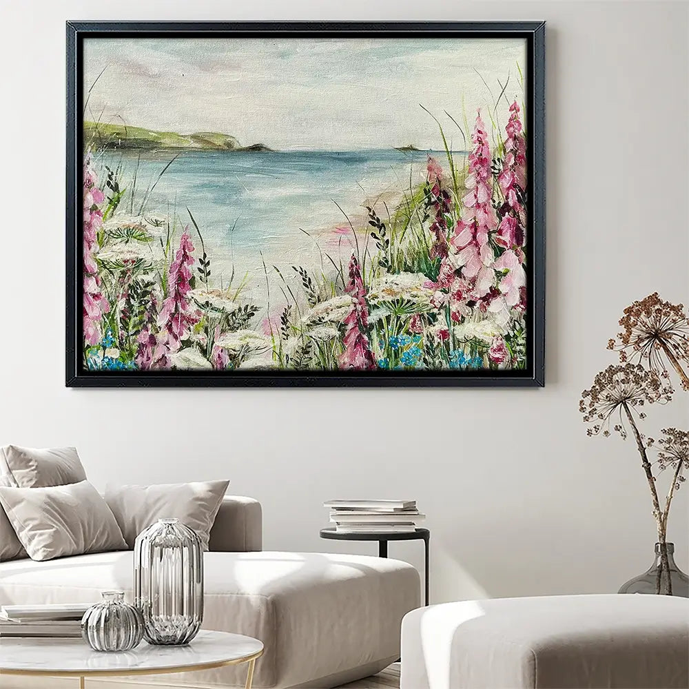 Pink Coastal Flowers 2 Canvas Print Pink Coastal Flowers 2 Canvas Print wall art product Nicola Jane Rowles