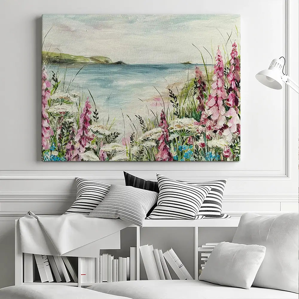 Pink Coastal Flowers 2 Canvas Print Pink Coastal Flowers 2 Canvas Print wall art product Nicola Jane Rowles
