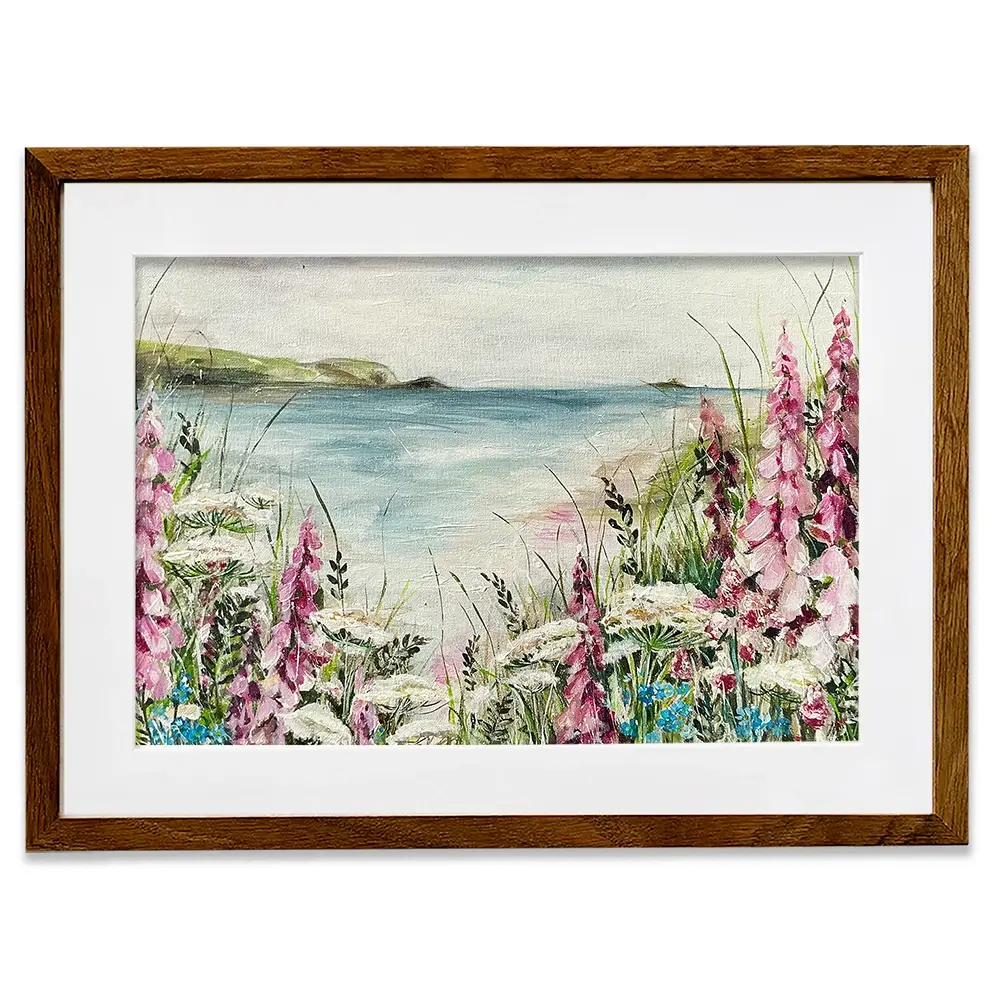 Pink Coastal Flowers 2 Framed Art Print Pink Coastal Flowers 2 Framed Art Print wall art product Nicola Jane Rowles