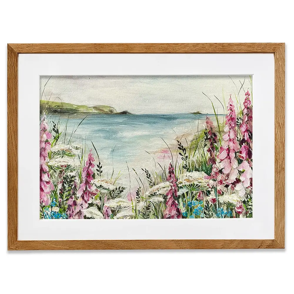 Pink Coastal Flowers 2 Framed Art Print Pink Coastal Flowers 2 Framed Art Print wall art product Nicola Jane Rowles